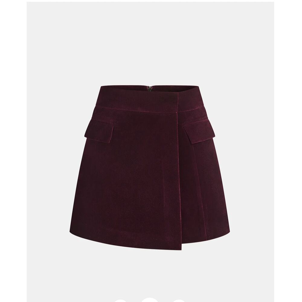 Commense Corduroy Asymmetric Mini Skirt Sz S